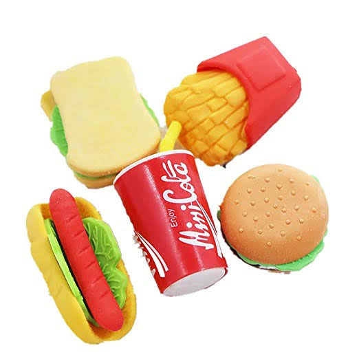 fast-food-eraser-sharpener-set